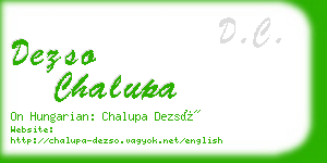 dezso chalupa business card